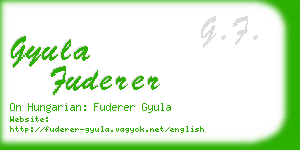 gyula fuderer business card